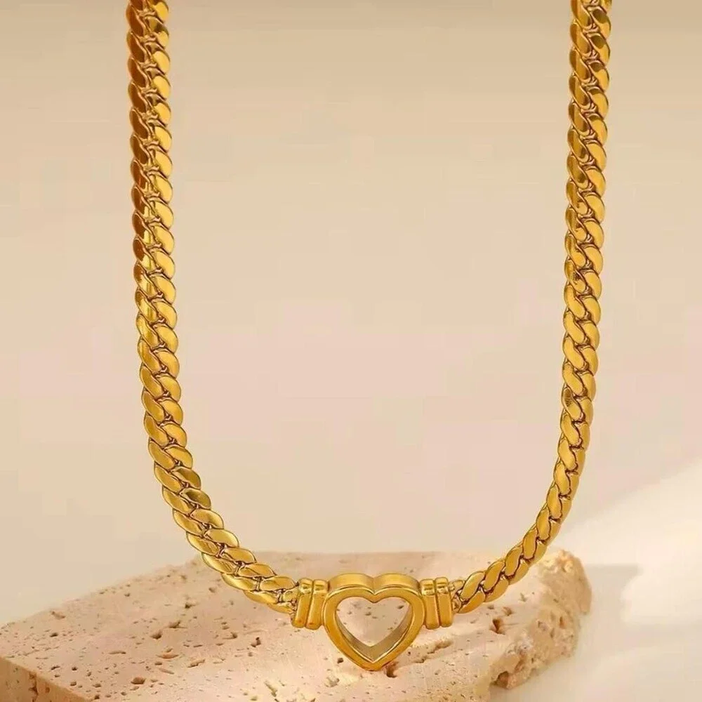 Gold Heart Necklace With A 837 A